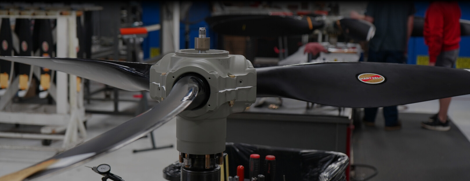 Hartzell Propeller on hub in factory