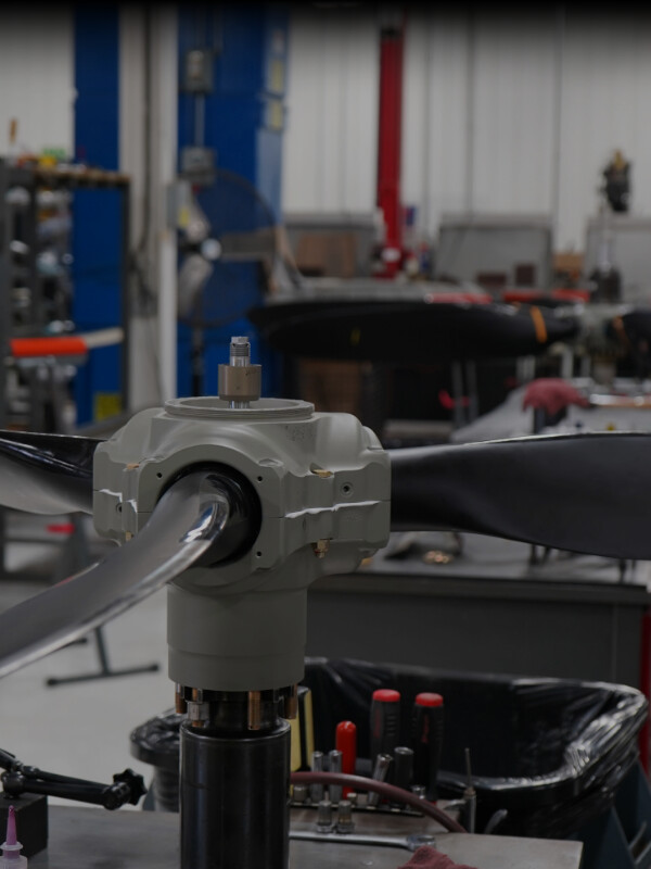 Hartzell Propeller on hub in factory